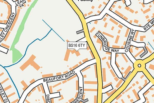 BS16 6TY map - OS OpenMap – Local (Ordnance Survey)