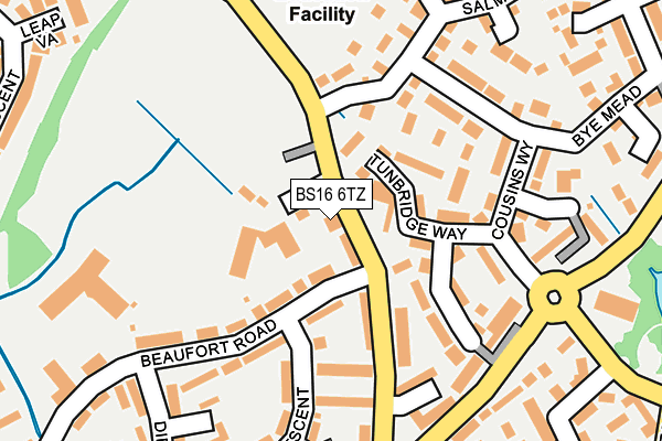 BS16 6TZ map - OS OpenMap – Local (Ordnance Survey)
