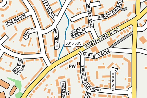 BS16 6US map - OS OpenMap – Local (Ordnance Survey)