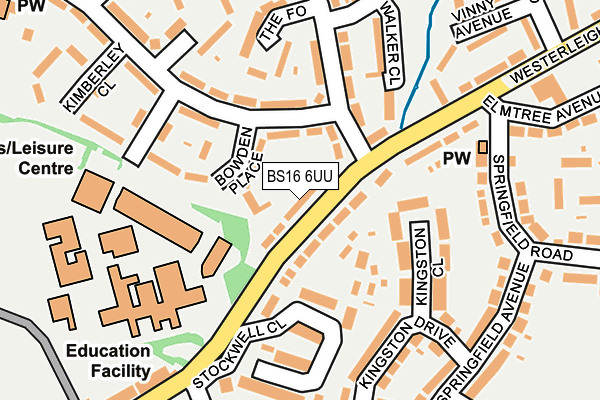 BS16 6UU map - OS OpenMap – Local (Ordnance Survey)