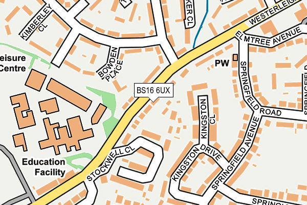 BS16 6UX map - OS OpenMap – Local (Ordnance Survey)