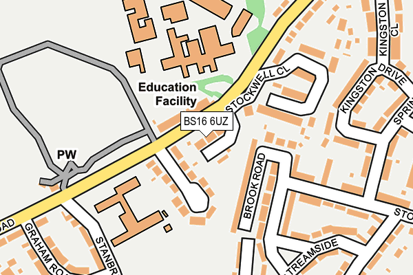 BS16 6UZ map - OS OpenMap – Local (Ordnance Survey)