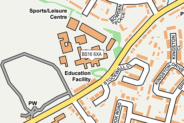 BS16 6XA map - OS OpenMap – Local (Ordnance Survey)