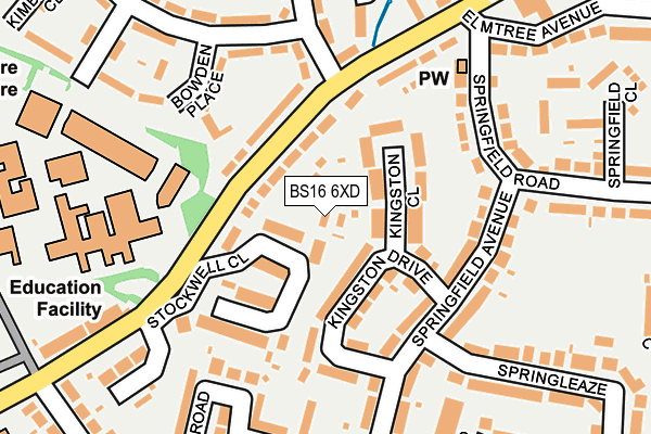 BS16 6XD map - OS OpenMap – Local (Ordnance Survey)