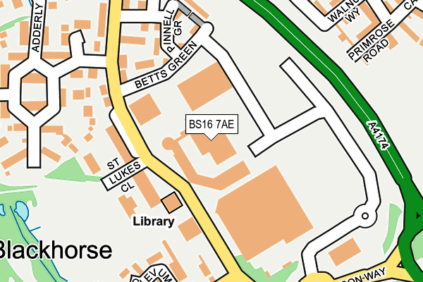 BS16 7AE map - OS OpenMap – Local (Ordnance Survey)