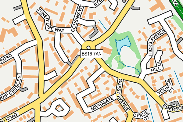 BS16 7AN map - OS OpenMap – Local (Ordnance Survey)
