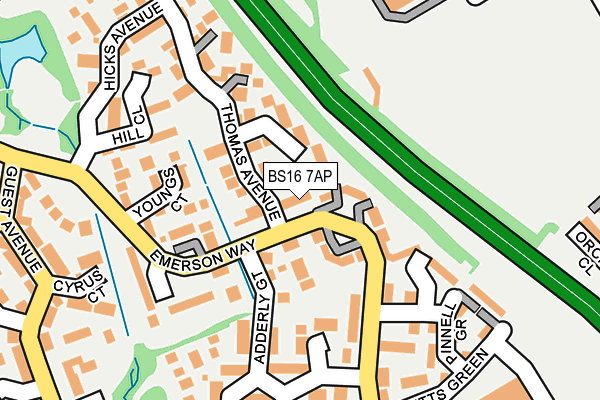 BS16 7AP map - OS OpenMap – Local (Ordnance Survey)