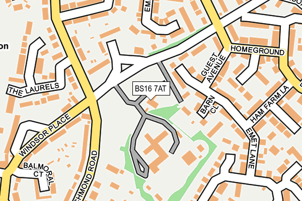 BS16 7AT map - OS OpenMap – Local (Ordnance Survey)