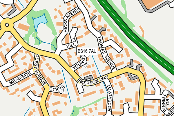 BS16 7AU map - OS OpenMap – Local (Ordnance Survey)