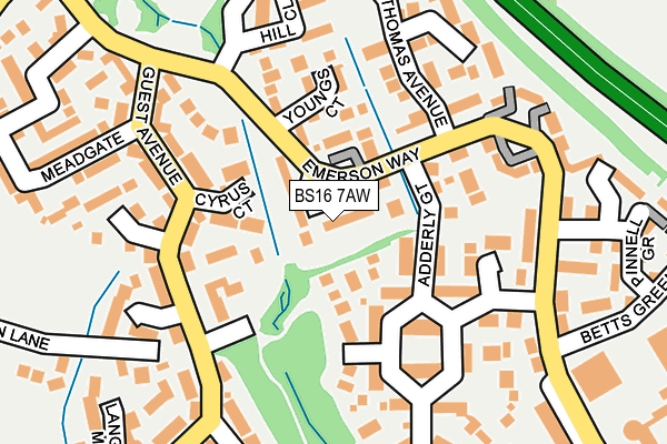 BS16 7AW map - OS OpenMap – Local (Ordnance Survey)