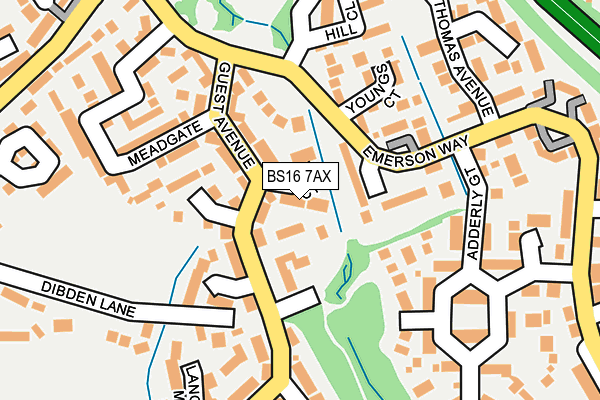 BS16 7AX map - OS OpenMap – Local (Ordnance Survey)