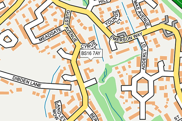 BS16 7AY map - OS OpenMap – Local (Ordnance Survey)