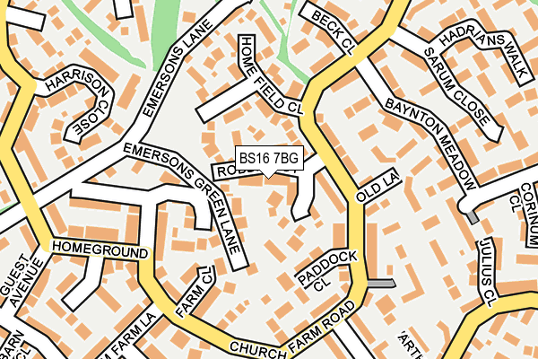 BS16 7BG map - OS OpenMap – Local (Ordnance Survey)