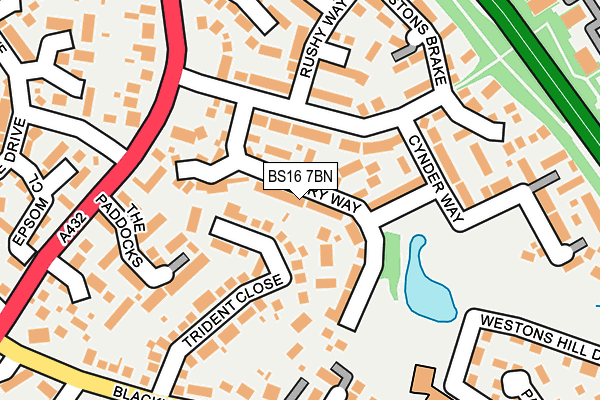 BS16 7BN map - OS OpenMap – Local (Ordnance Survey)