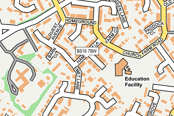 BS16 7BW map - OS OpenMap – Local (Ordnance Survey)