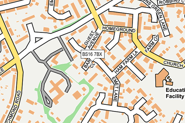 BS16 7BX map - OS OpenMap – Local (Ordnance Survey)