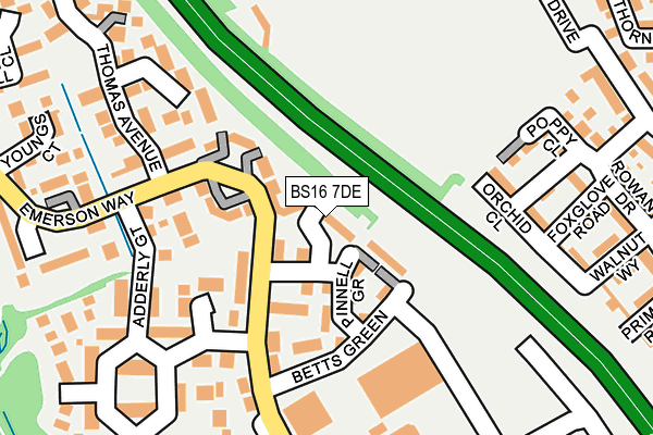 BS16 7DE map - OS OpenMap – Local (Ordnance Survey)