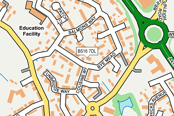 BS16 7DL map - OS OpenMap – Local (Ordnance Survey)