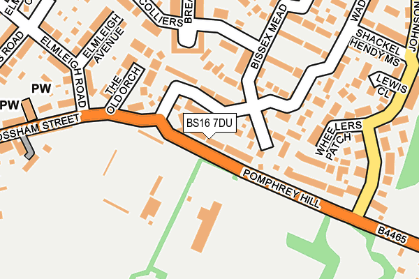 BS16 7DU map - OS OpenMap – Local (Ordnance Survey)