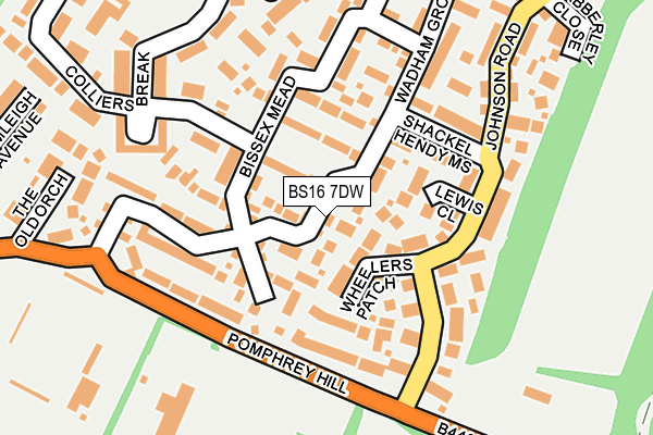 BS16 7DW map - OS OpenMap – Local (Ordnance Survey)