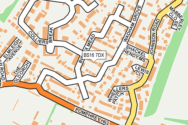 BS16 7DX map - OS OpenMap – Local (Ordnance Survey)