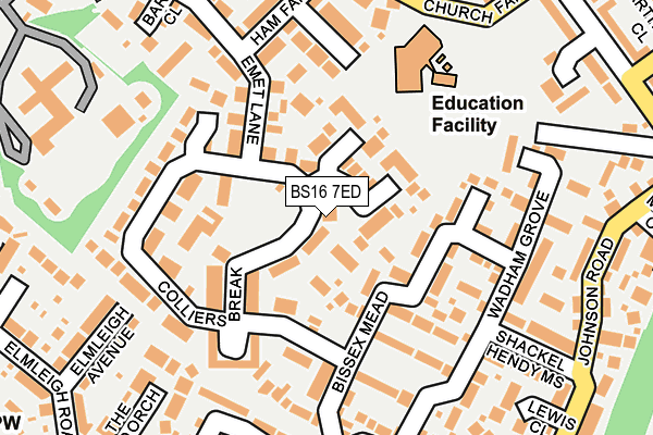 BS16 7ED map - OS OpenMap – Local (Ordnance Survey)