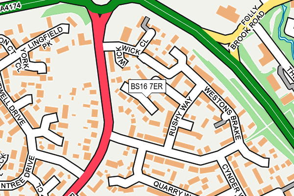 BS16 7ER map - OS OpenMap – Local (Ordnance Survey)