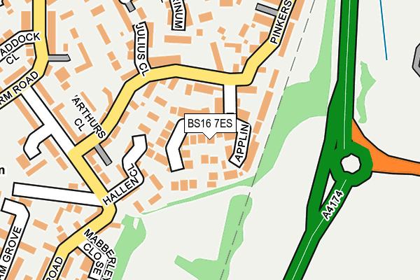 BS16 7ES map - OS OpenMap – Local (Ordnance Survey)