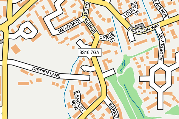 BS16 7GA map - OS OpenMap – Local (Ordnance Survey)