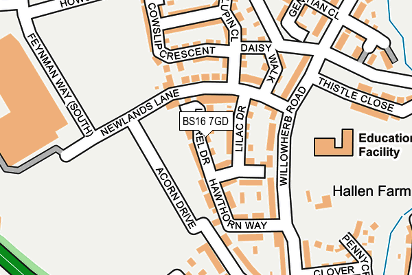 BS16 7GD map - OS OpenMap – Local (Ordnance Survey)