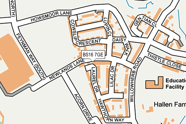 BS16 7GE map - OS OpenMap – Local (Ordnance Survey)