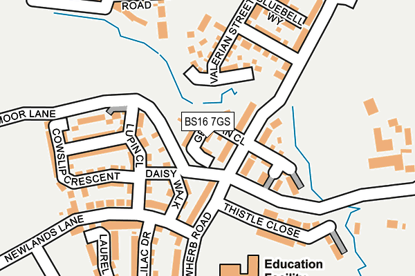 BS16 7GS map - OS OpenMap – Local (Ordnance Survey)