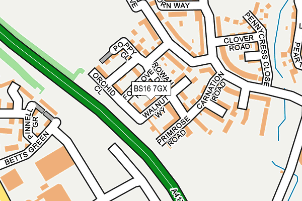 BS16 7GX map - OS OpenMap – Local (Ordnance Survey)