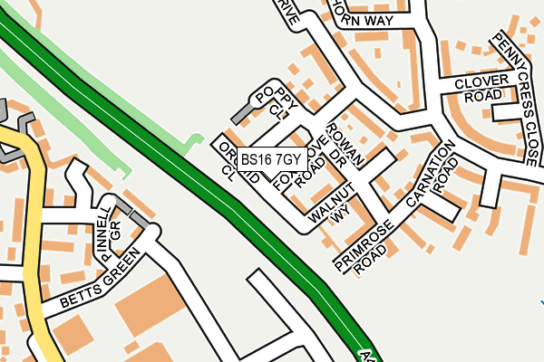 BS16 7GY map - OS OpenMap – Local (Ordnance Survey)