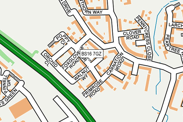 BS16 7GZ map - OS OpenMap – Local (Ordnance Survey)