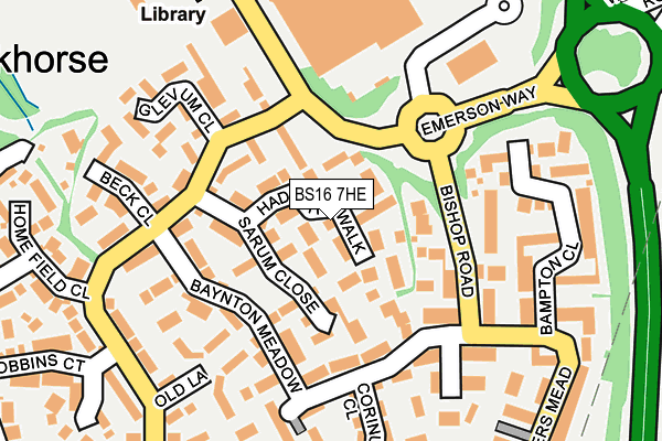 BS16 7HE map - OS OpenMap – Local (Ordnance Survey)