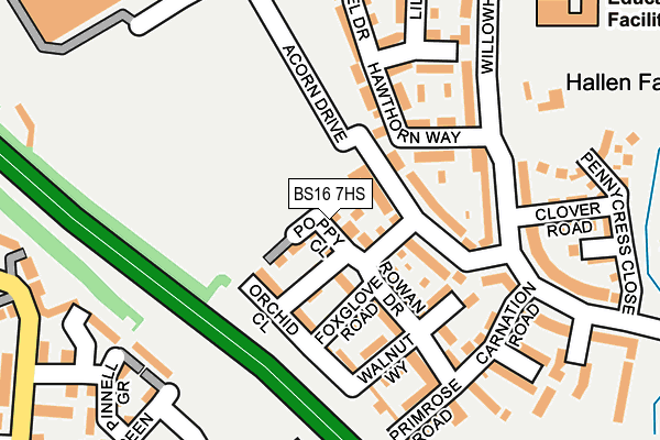 BS16 7HS map - OS OpenMap – Local (Ordnance Survey)