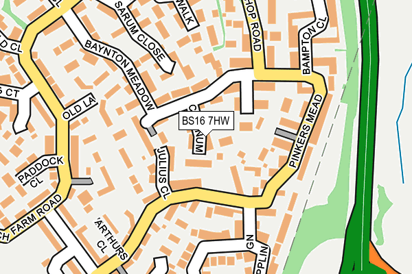 BS16 7HW map - OS OpenMap – Local (Ordnance Survey)