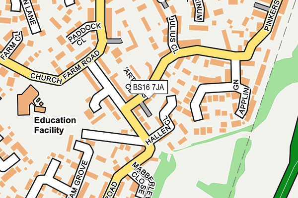 BS16 7JA map - OS OpenMap – Local (Ordnance Survey)