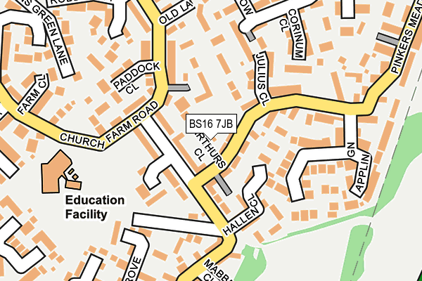 BS16 7JB map - OS OpenMap – Local (Ordnance Survey)