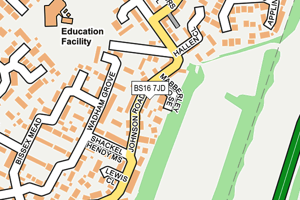 BS16 7JD map - OS OpenMap – Local (Ordnance Survey)