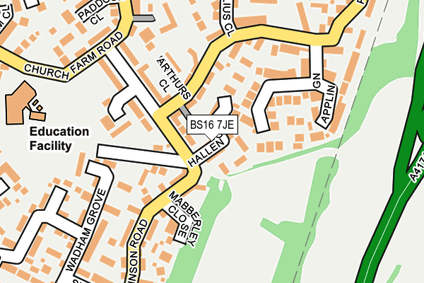 BS16 7JE map - OS OpenMap – Local (Ordnance Survey)