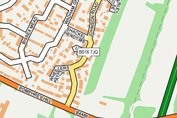 BS16 7JQ map - OS OpenMap – Local (Ordnance Survey)