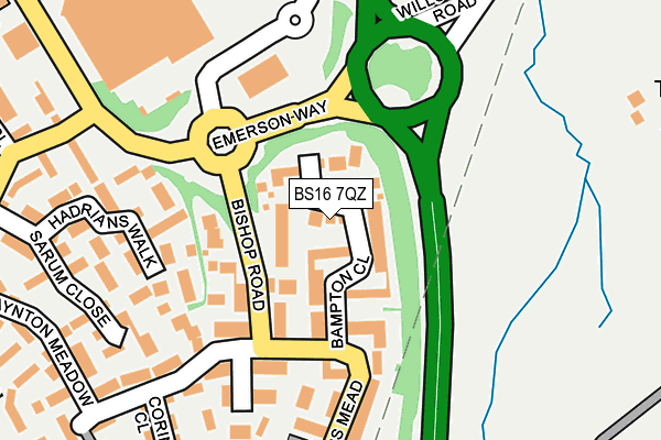 BS16 7QZ map - OS OpenMap – Local (Ordnance Survey)