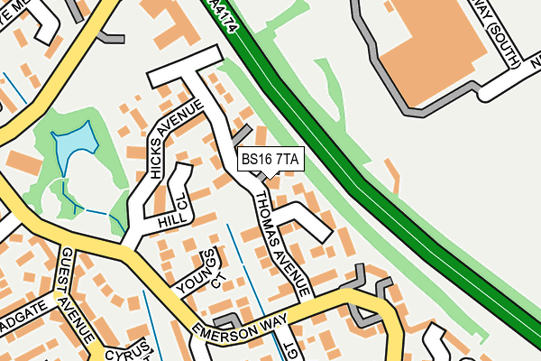BS16 7TA map - OS OpenMap – Local (Ordnance Survey)