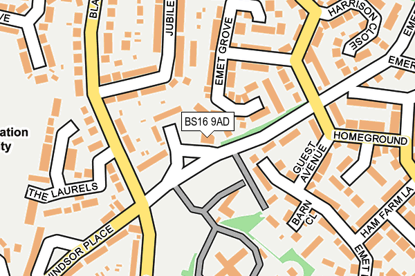 BS16 9AD map - OS OpenMap – Local (Ordnance Survey)