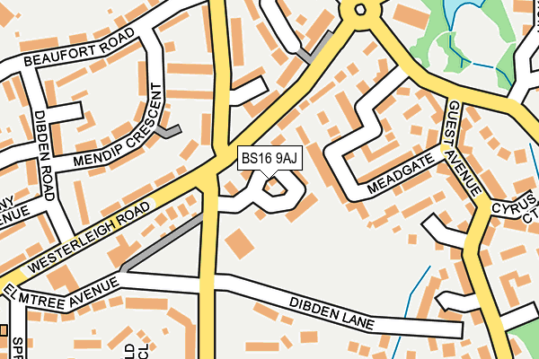BS16 9AJ map - OS OpenMap – Local (Ordnance Survey)