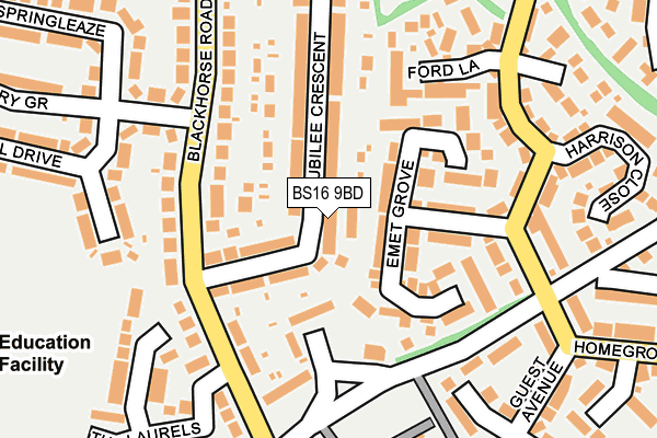 BS16 9BD map - OS OpenMap – Local (Ordnance Survey)