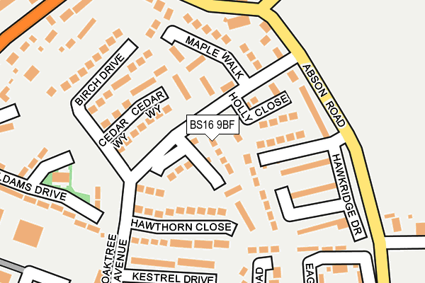 BS16 9BF map - OS OpenMap – Local (Ordnance Survey)