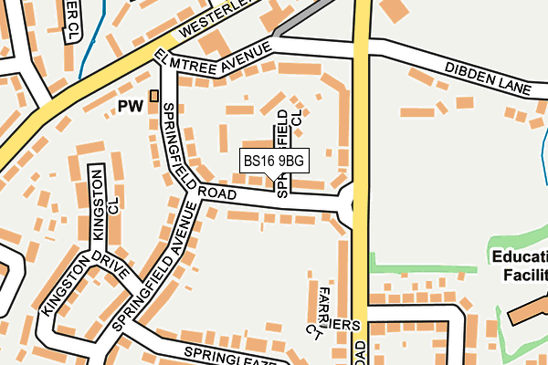 BS16 9BG map - OS OpenMap – Local (Ordnance Survey)
